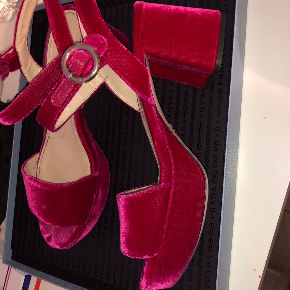 Prada Pink Suede Heels
